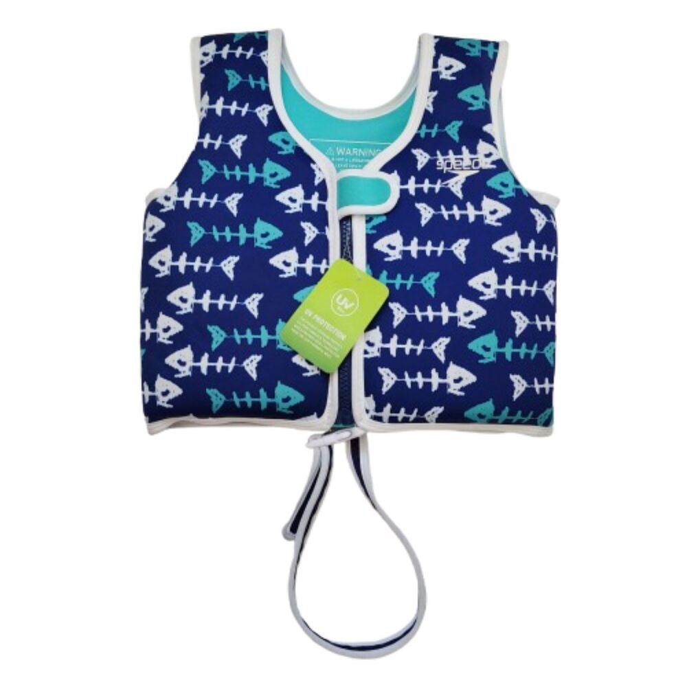 Speedo Kids Swim Vest - Navy and Aqua
